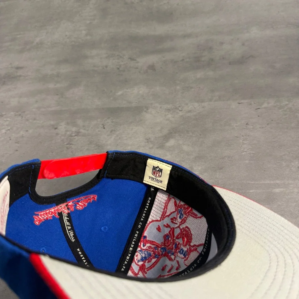Mitchell & Ness New‎ England Patriots Snapback Hat Blue Red Shadow Laser Wool
